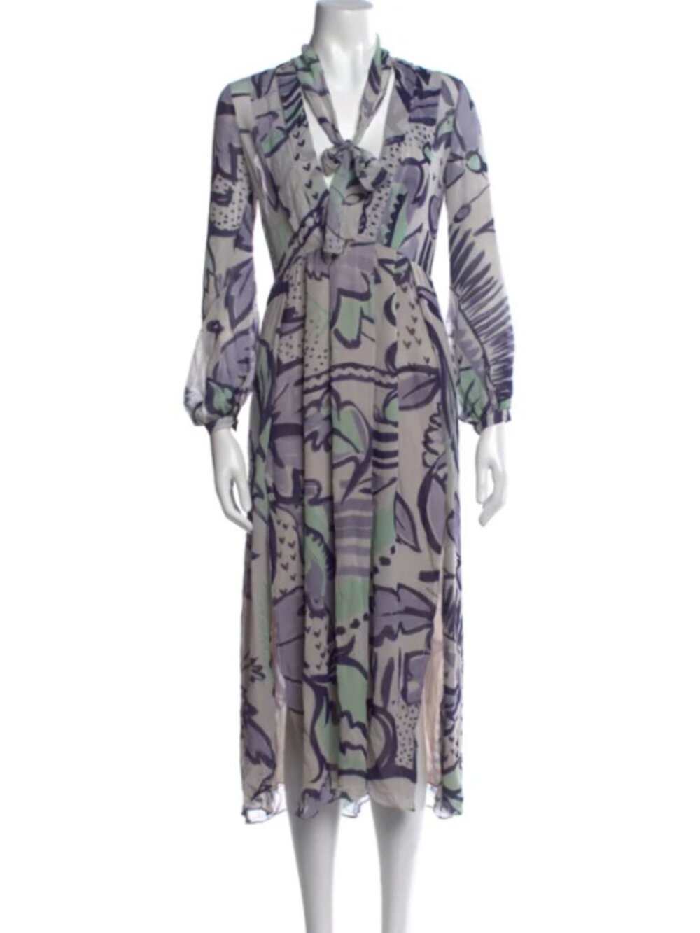 Burberry Prorsum Silk Midi Length Dress